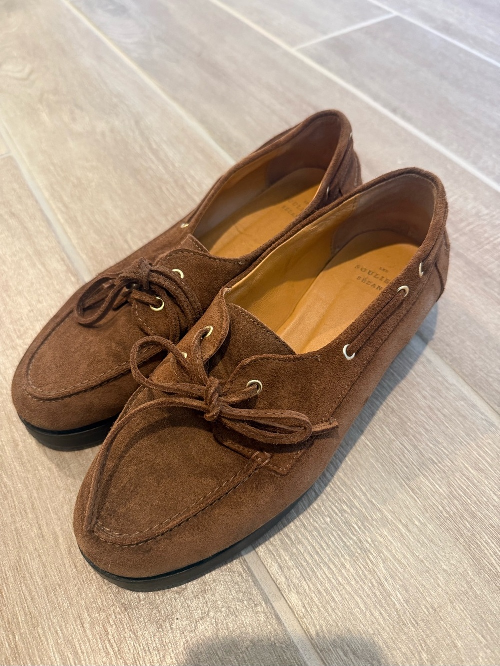 Sezane Caroline Suede Loafers — Brown - Picture 2 of 5